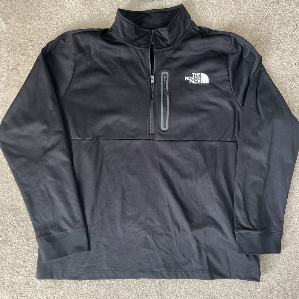 North Face 1/4 Zip Pioneer Peak Jacket Mens XXL Black Fleece Lined Lightweight